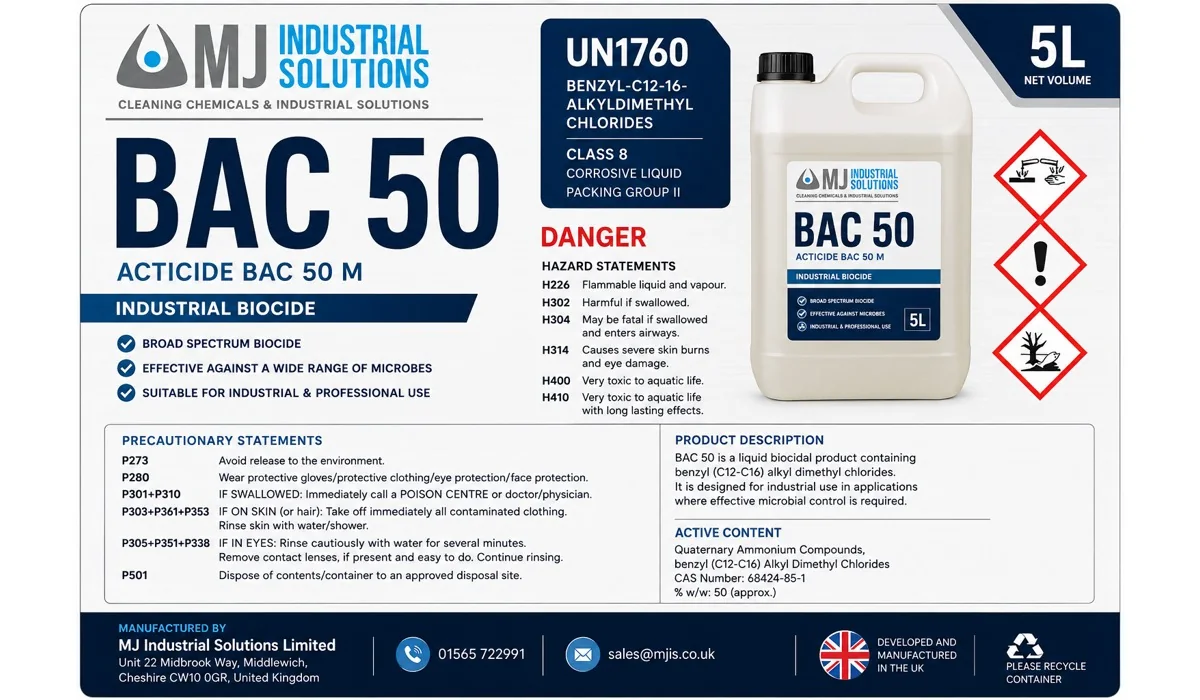 BAC 50 benzalkonium chloride professional product information