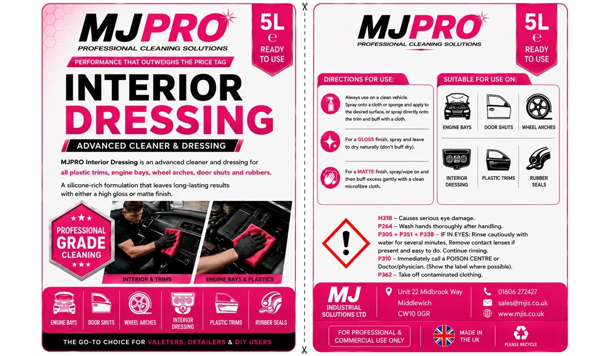 MJ Pro Interior Dressing product specification